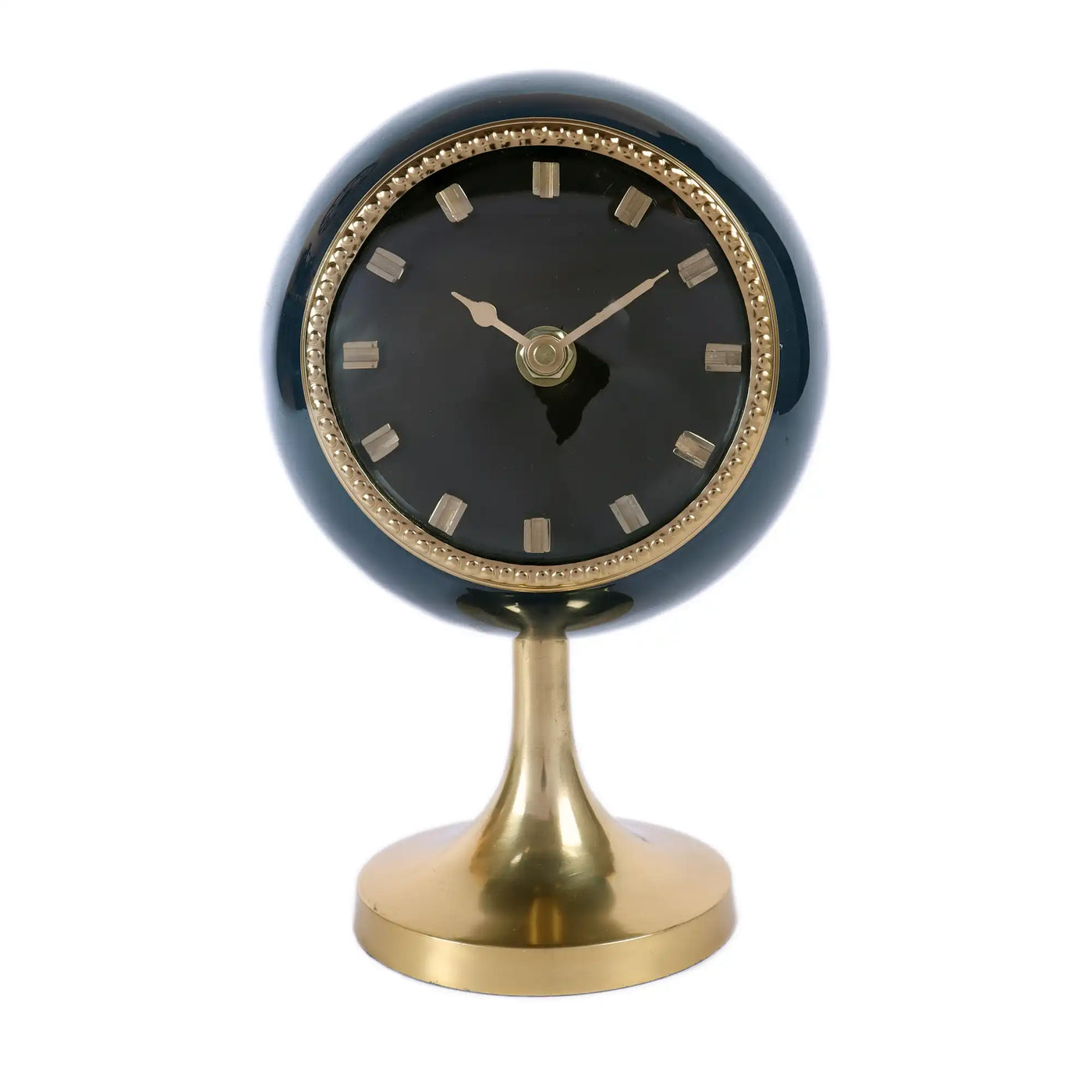 Circular Globe Clock with Teal Blue & Gold Finish 61-115-28-5-2