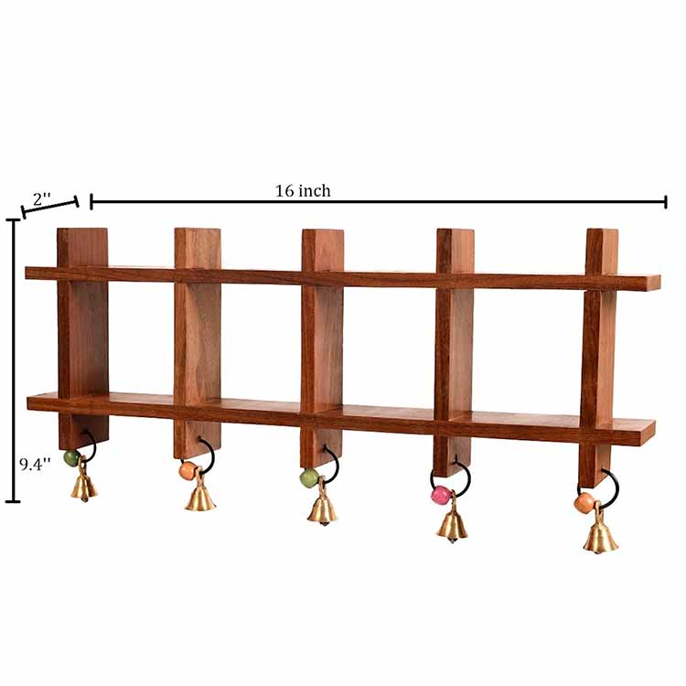 Wall Decor Ladder & 4 B&W Handcrafted Warli Pots (16x2x7.5") - Wall Decor - 5