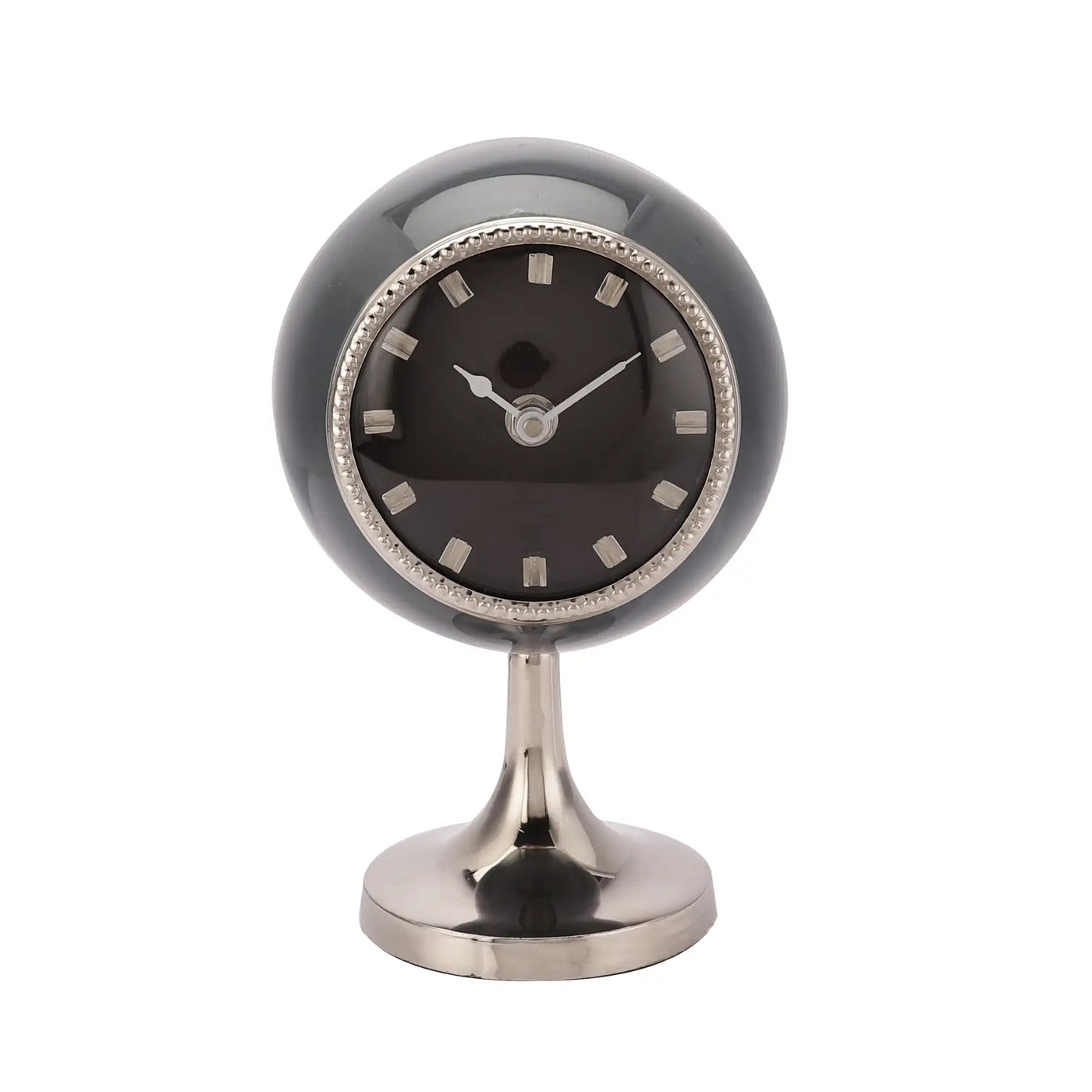 Circular Globe Clock with Dimgray and Silver Finish 61-115-28-5-3