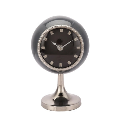 Circular Globe Clock with Dimgray and Silver Finish 61-115-28-5-3