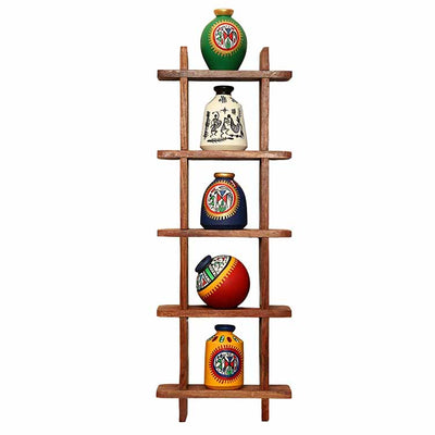 Wall Decor Ladder with 5 Pots - Wall Decor - 2
