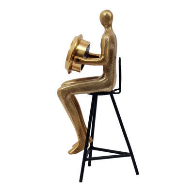 Sitting Man Clock Gold- 60-939-31-2G