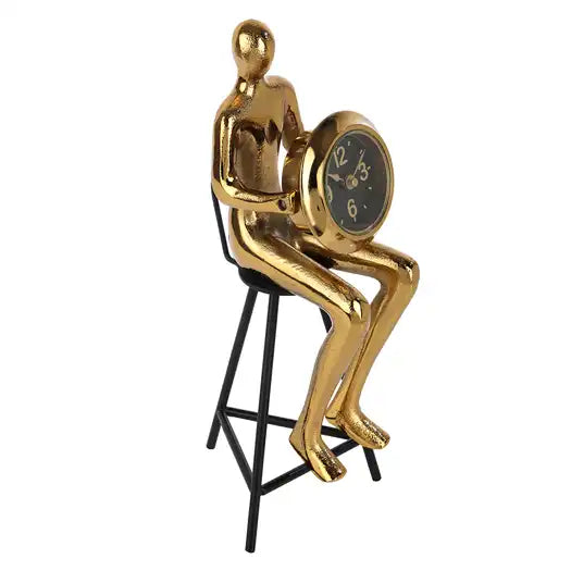 Sitting Man Clock Gold- 60-939-31-2G