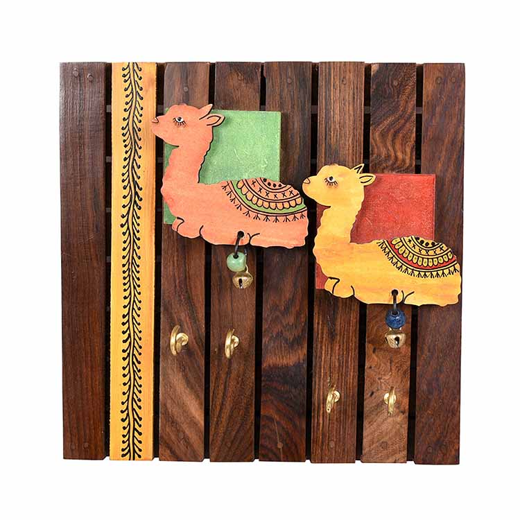 Key Holder Handcrafted Tribal Art Alpaca Theme 4 Keys (8x1.5x8) - Wall Decor - 5