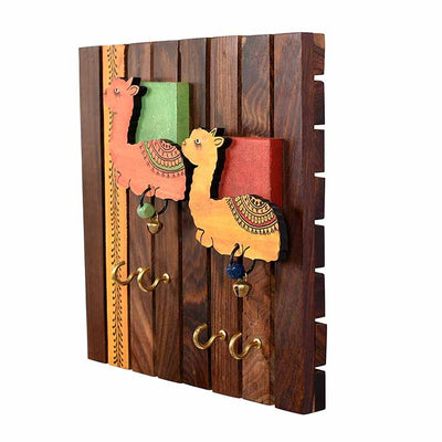 Key Holder Handcrafted Tribal Art Alpaca Theme 4 Keys (8x1.5x8) - Wall Decor - 3