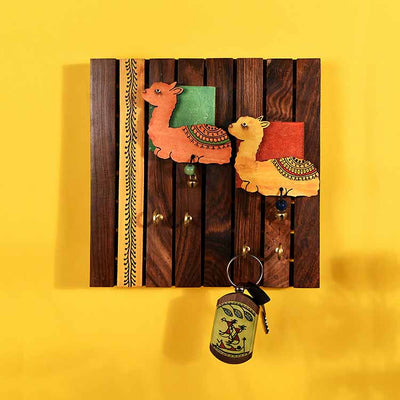 Key Holder Handcrafted Tribal Art Alpaca Theme 4 Keys (8x1.5x8) - Wall Decor - 6