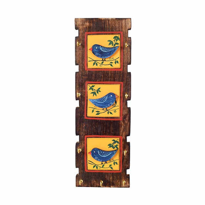 Love Birds Key Holder with 9 Key Hangers (5x.5x15") - Wall Decor - 5