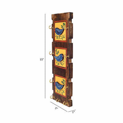 Love Birds Key Holder with 9 Key Hangers (5x.5x15") - Wall Decor - 4