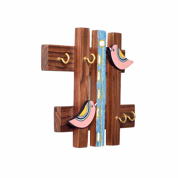 Birds of Love Key Hanger (8.5x7x2") - Wall Decor - 3