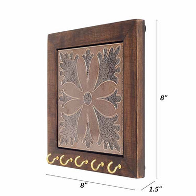 Brown Orchid Handcrafted Key Holder Panel - Wall Decor - 4