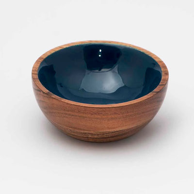 Blue Ikkat Rectangular Platter with Wooden Bowl - Dining & Kitchen - 5