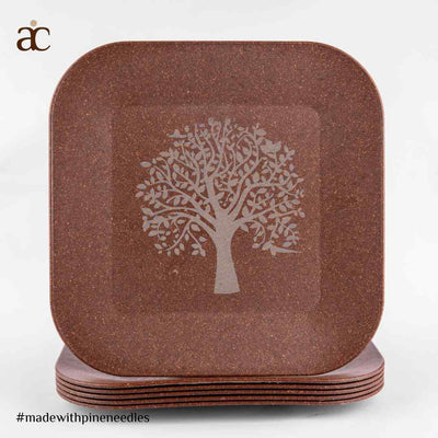 Patio Platter Plate - Brown - Tree of Life (Pack of 4) - Dining & Kitchen - 4
