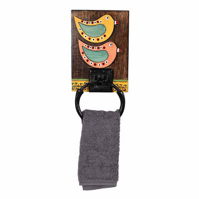 Towel Holder Handcrafted Tribal Art (5x1x10") - Storage & Utilities - 6