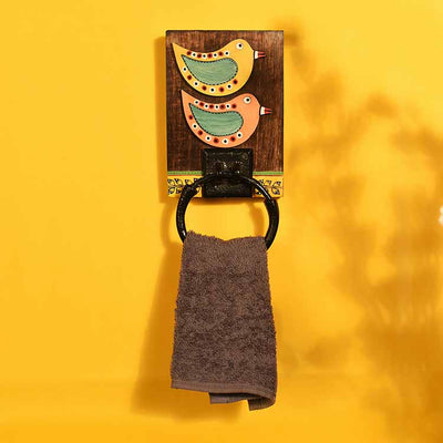 Towel Holder Handcrafted Tribal Art (5x1x10") - Storage & Utilities - 2