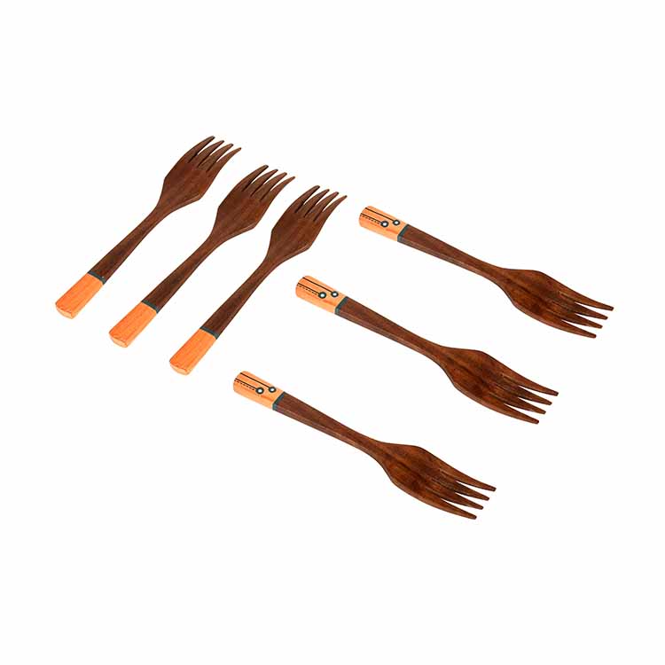 Handcrafted Wooden Forks (Set of 6) - Dining & Kitchen - 2