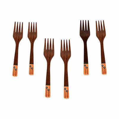 Handcrafted Wooden Forks (Set of 6) - Dining & Kitchen - 3