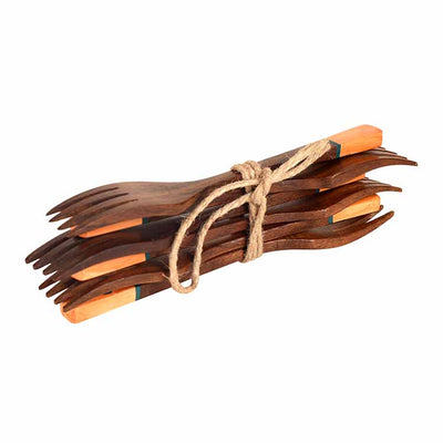 Handcrafted Wooden Forks (Set of 6) - Dining & Kitchen - 4