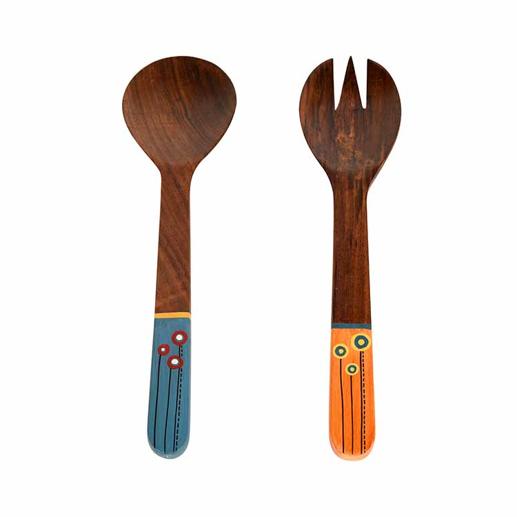 Handcrafted Wooden Spoon and Salad Fork (Set of 2) - Dining & Kitchen - 3