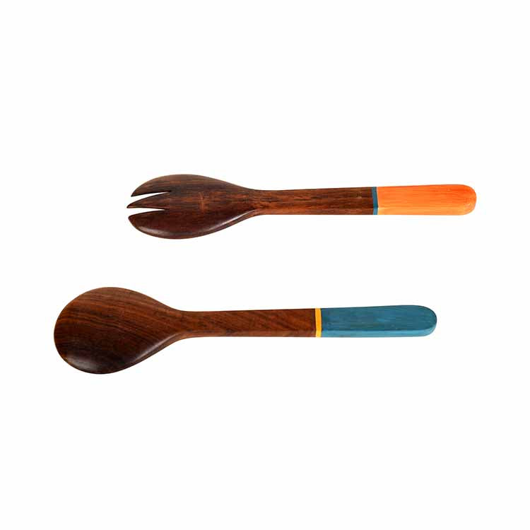 Handcrafted Wooden Spoon and Salad Fork (Set of 2) - Dining & Kitchen - 5