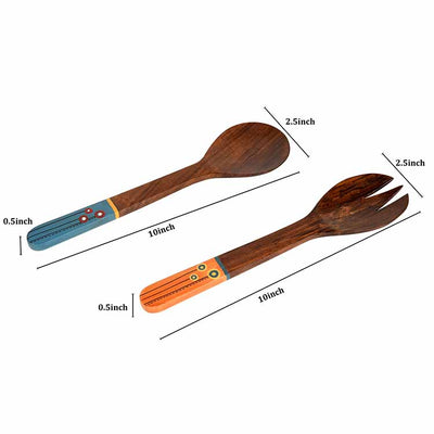 Handcrafted Wooden Spoon and Salad Fork (Set of 2) - Dining & Kitchen - 4