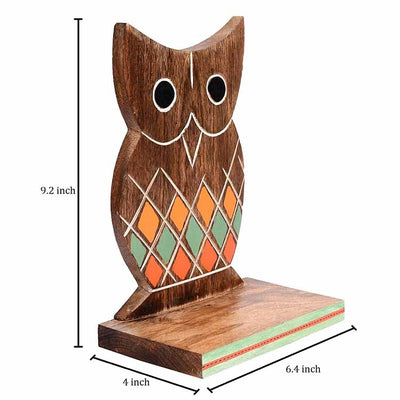 Bookend Handcrafted Wooden Owl - Set of 2 (6.5x4x9.2") - Storage & Utilities - 5