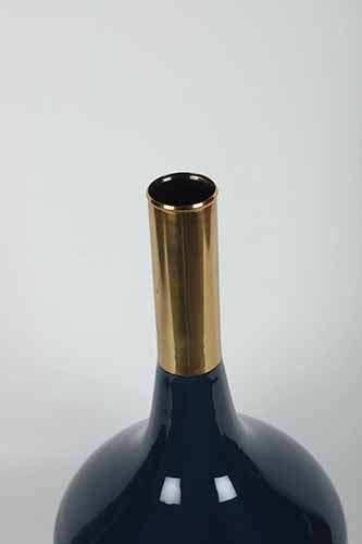Stout Deidra Teal Blue Brass Vase 53-123-48-2