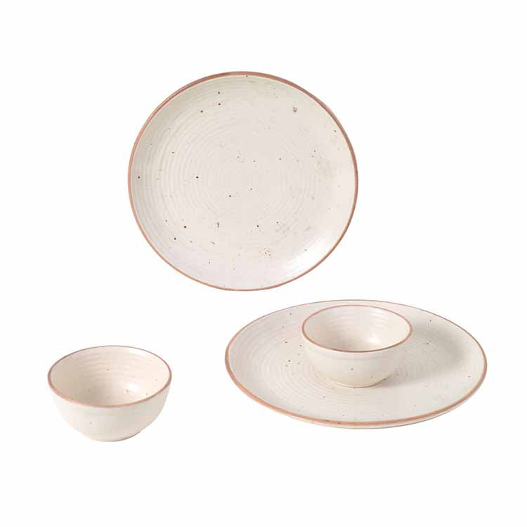 Elysian White Dinner Set - Set of 2 Plates & 2 Bowls - Dining & Kitchen - 4