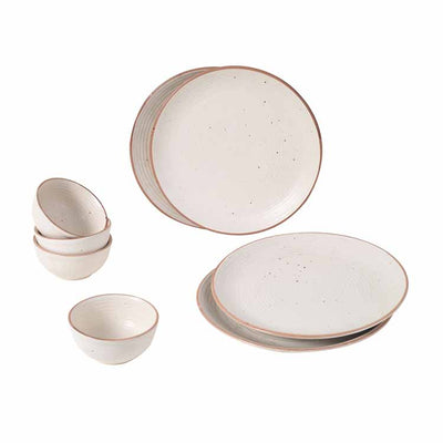 Elysian White Dinner Set - Set of 4 Plates & 4 Bowls - Dining & Kitchen - 2