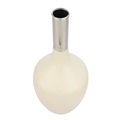 Slender Deidra Fawn White Brass Vase-53-122-44-1