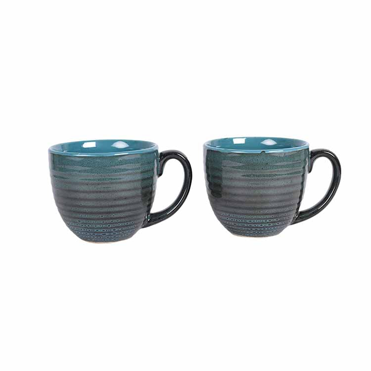 Coffee Mug Ceramic Bluish Grey - Set of 2 - Dining & Kitchen - 5