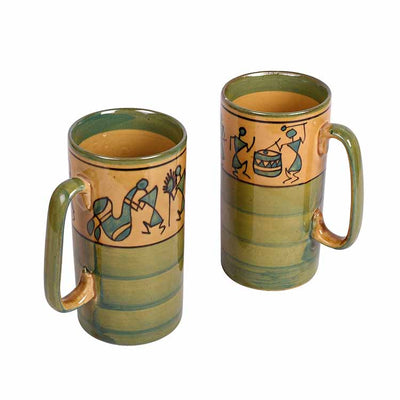 Mug Ceramic Yellow Warli - Set of 2 - Dining & Kitchen - 3