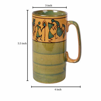 Mug Ceramic Yellow Warli - Set of 2 - Dining & Kitchen - 4