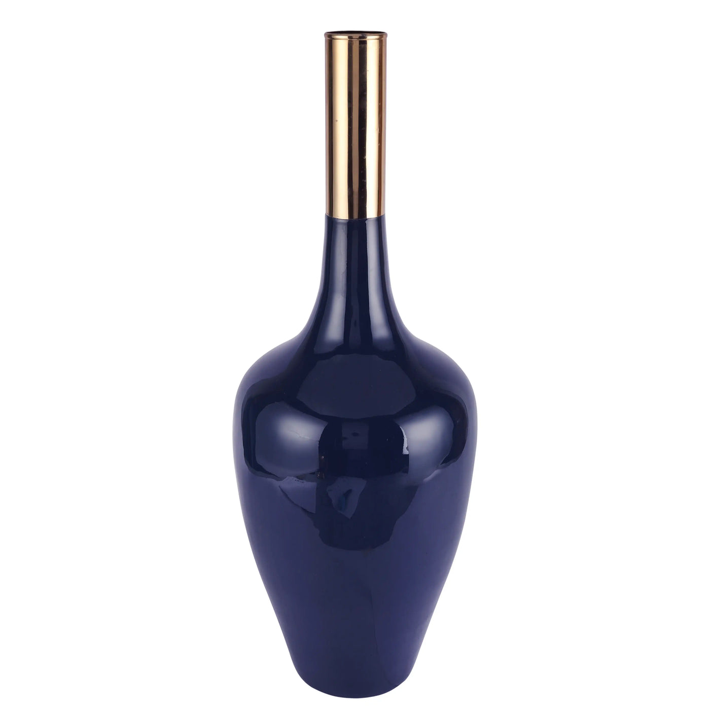 Slender Deidra Teal Blue Brass Vase 53-122-44-2