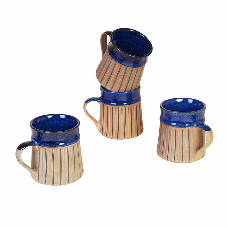 Grooving Sky Coffee Mugs - Set of 4 (4.5x3.5x4") - Dining & Kitchen - 3