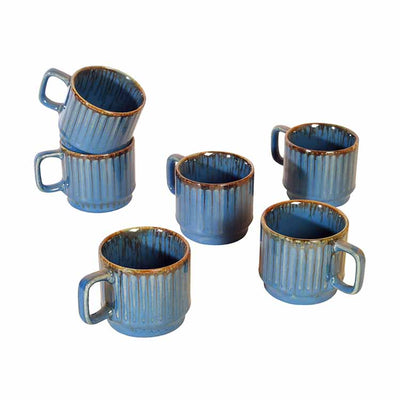 Cerulian Stripes Tea Cups - Set of 6 - Dining & Kitchen - 2