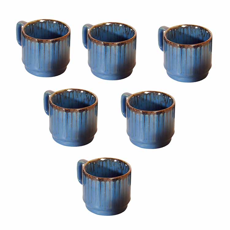 Cerulian Stripes Tea Cups - Set of 6 - Dining & Kitchen - 5