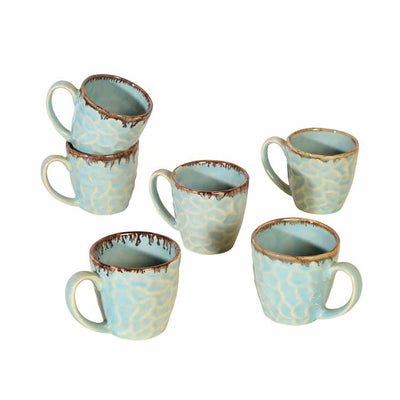 Teal Cuts Tea Cups - Set of 6 - Dining & Kitchen - 5