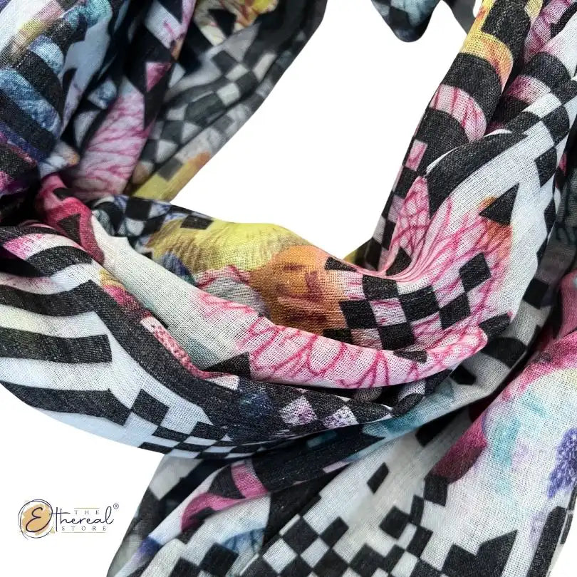 Multicolour Abstract Printed Stole - Lifestyle Accessories - 6