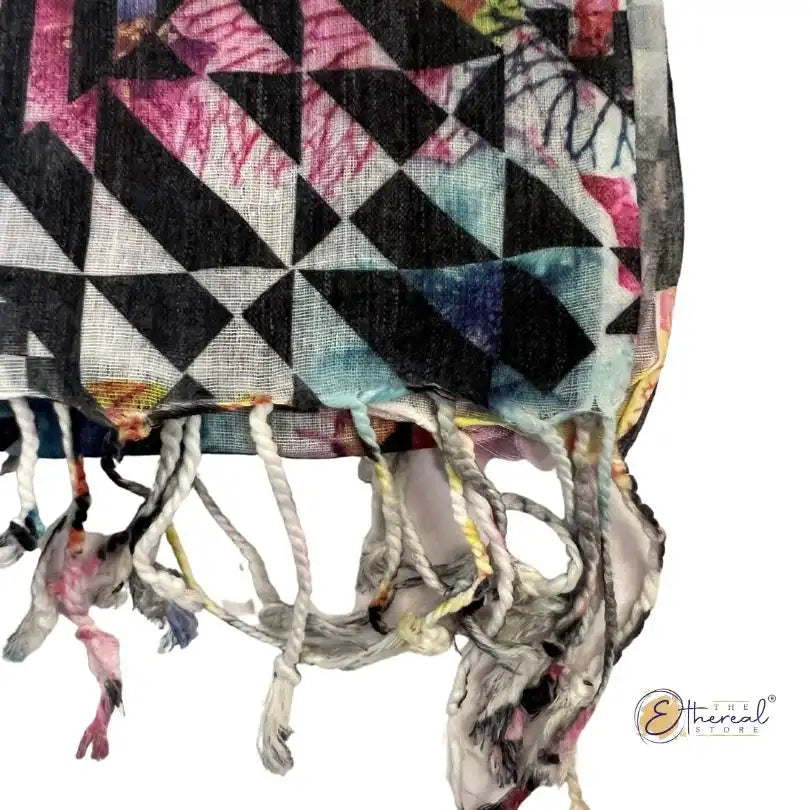 Multicolour Abstract Printed Stole - Lifestyle Accessories - 8