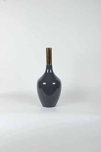 Slender Deidra Dim Grey Brass Vase-53-122-44-3