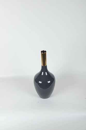 Slender Deidra Dim Grey Brass Vase-53-122-44-3