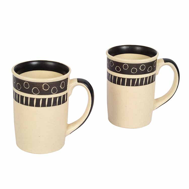 Mug Ceramic Black Polka - Set of 2 (4x3x4") - Dining & Kitchen - 2