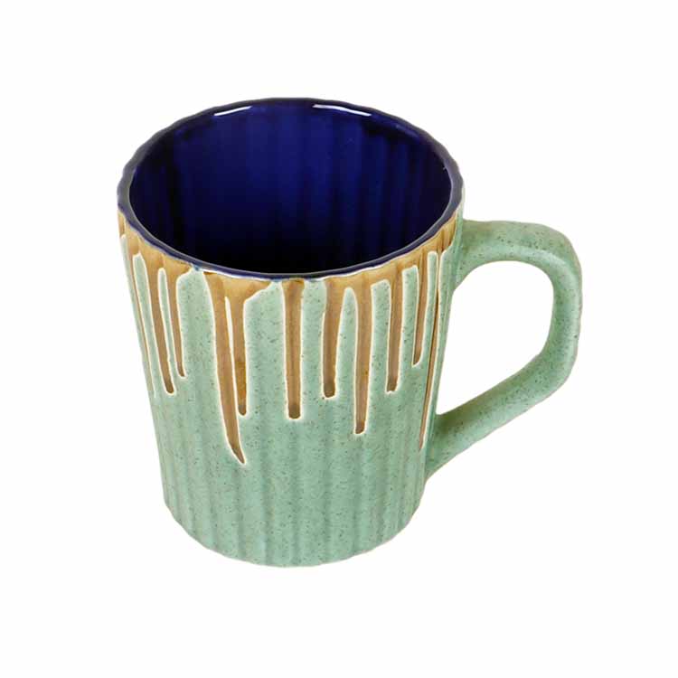 Turquoise Drip Mugs - Set of 2 - Dining & Kitchen - 3
