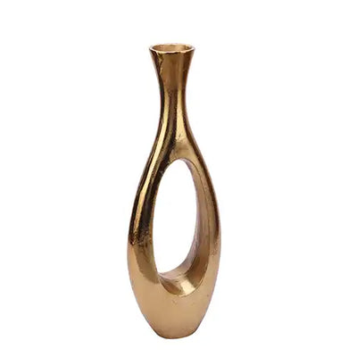 Oblong Vase in Raw Gold Finish Large Size 61-378-63-2