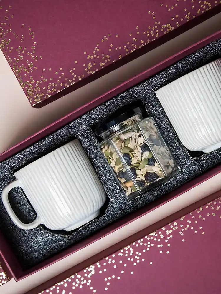 Striped Ivory Mugs Gift Box - Dining & Kitchen - 3