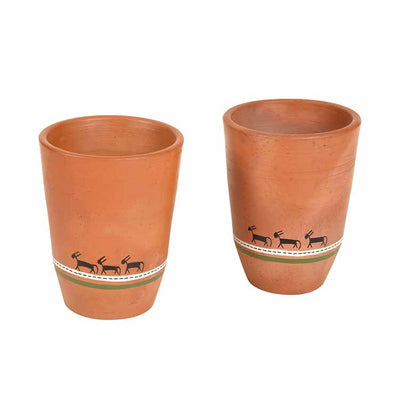 Knosh-5 Earthen Mugs with Caned Handle - Set of 2 - Dining & Kitchen - 4