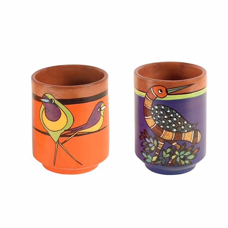 Chirpings Birds Terracotta Mugs - Set of 2 - Dining & Kitchen - 4