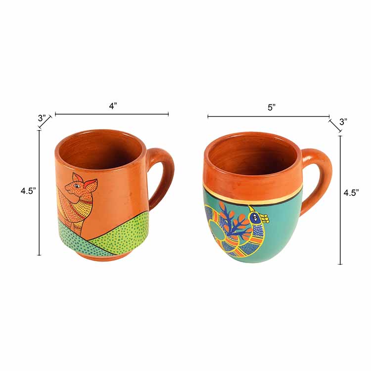 Delightful Deer Terracotta Tea Cups Set of 2 - Dining & Kitchen - 5