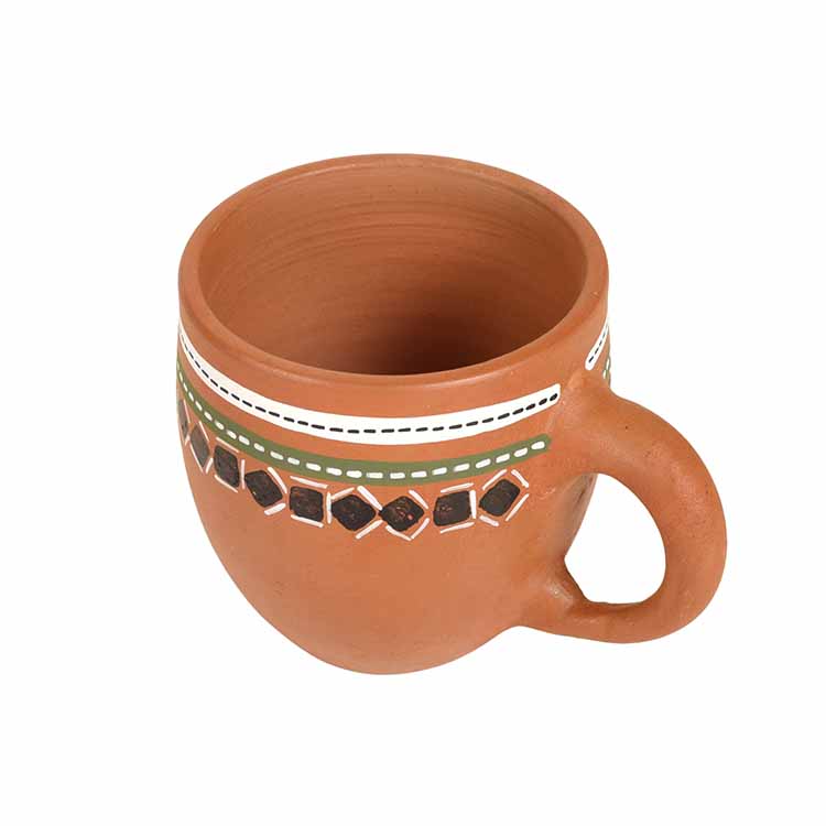 Knosh-L Earthen Cups with Tribal Motifs - Set of 6 - Dining & Kitchen - 4