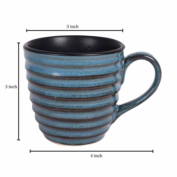 Cup Ceramic Blue - Set of 6 (4x3x3") - Dining & Kitchen - 4